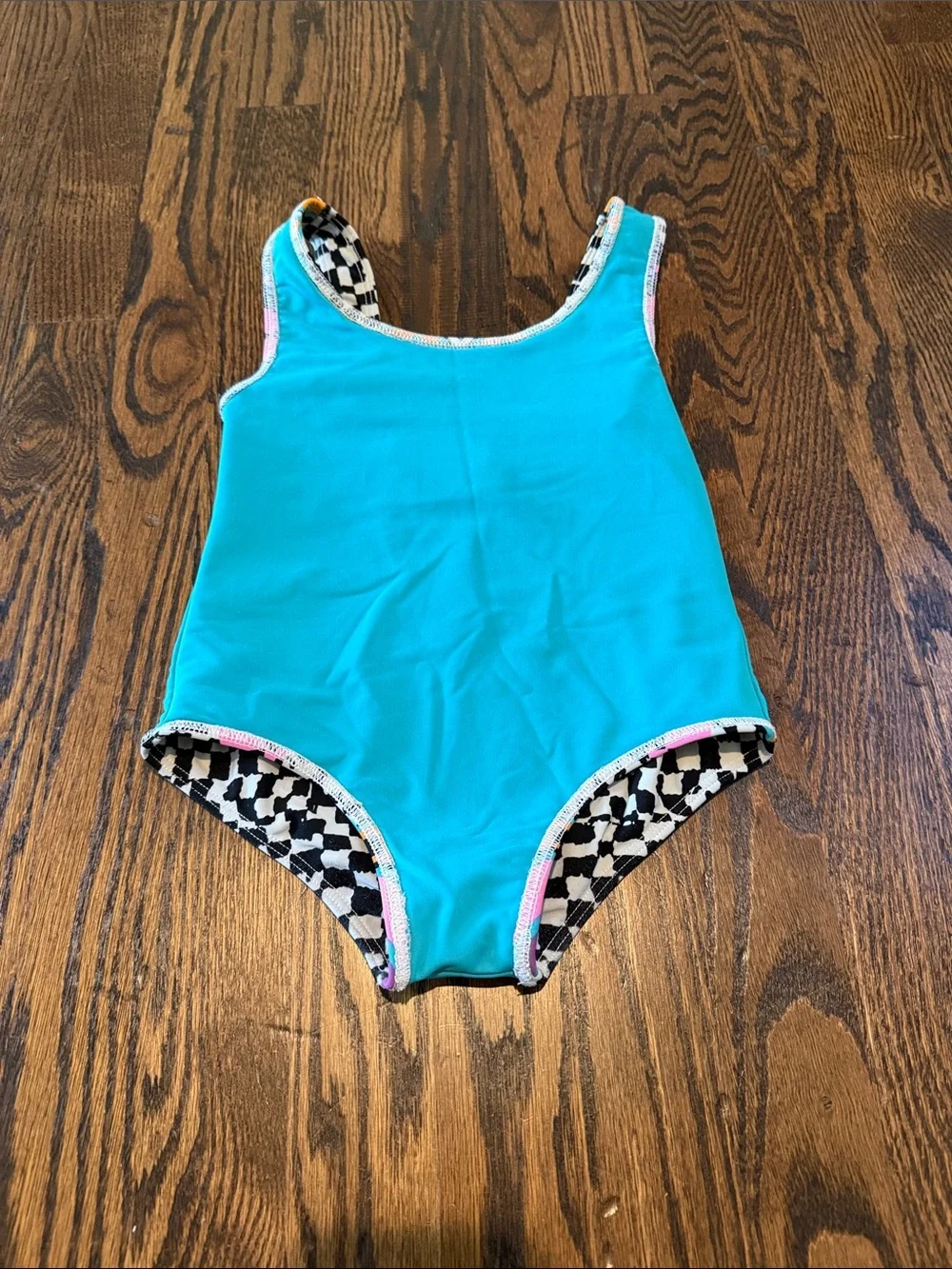 Mara Hoffman Girls One-Piece Swimsuit - Pink, Turquoise & Yellow Geometric Print